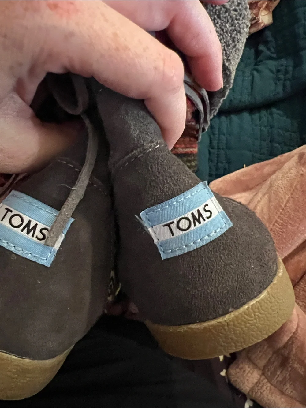 Toms Brown Gray Patterned Winter Ankle Boots